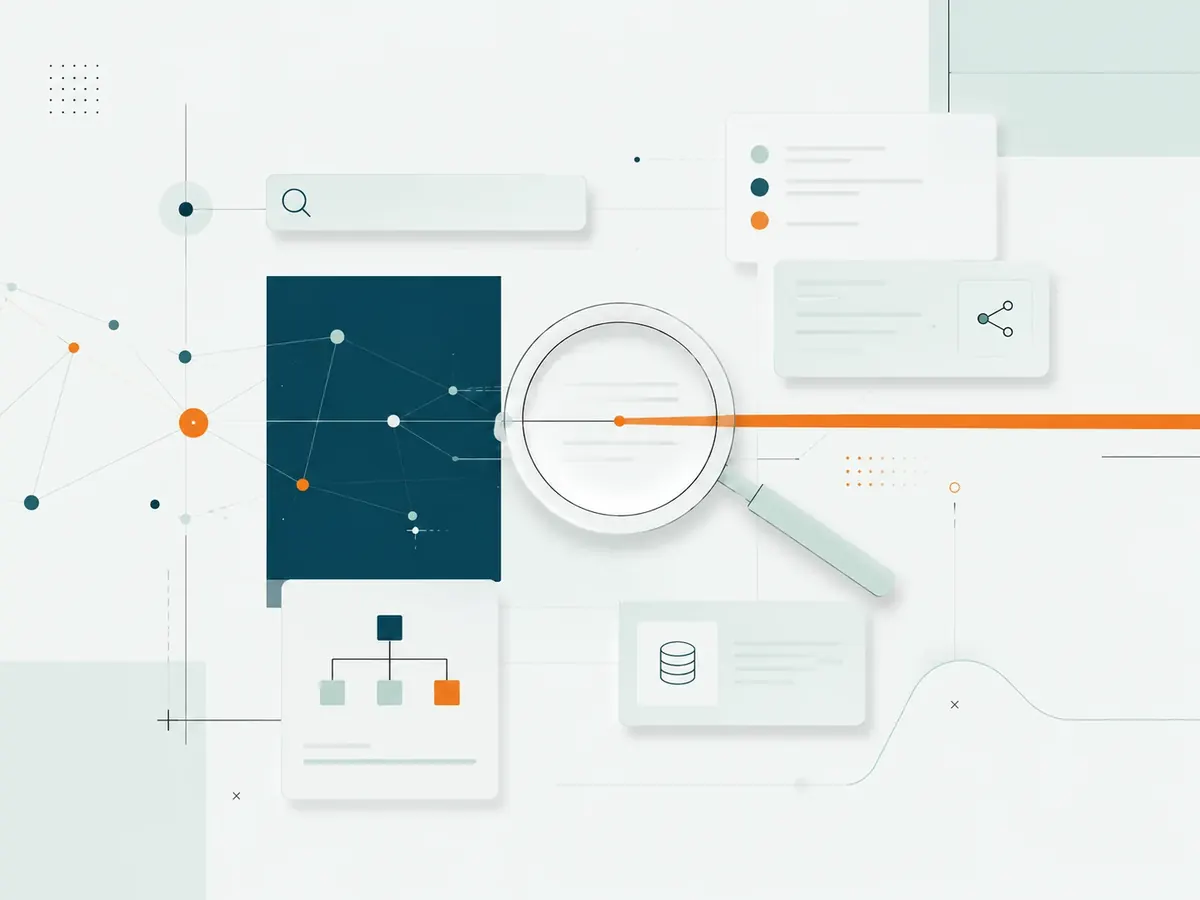 Representação visual de SEO, GEO e estrutura de busca